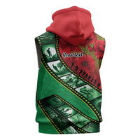 Personalised Cook Islands ANZAC 1915-2026 Filmstrip Sleeveless Zip Hoodie Lest We Forget 25 April