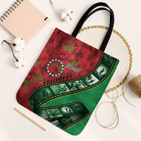 Personalised Cook Islands ANZAC 1915-2026 Filmstrip Tote Bag Lest We Forget 25 April LT9 Black Strap One Size Green - Polynesian Pride