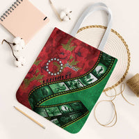 Personalised Cook Islands ANZAC 1915-2026 Filmstrip Tote Bag Lest We Forget 25 April LT9 White Strap One Size Green - Polynesian Pride