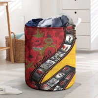 Personalised Niue ANZAC 1915-2026 Filmstrip Laundry Basket Lest We Forget 25 April LT9 Gold - Polynesian Pride