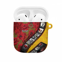 Personalised Niue ANZAC 1915-2026 Filmstrip AirPods Case Lest We Forget 25 April LT9 Gold - Polynesian Pride