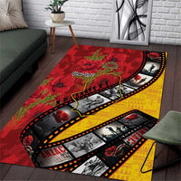 Personalised Niue ANZAC 1915-2026 Filmstrip Area Rug Lest We Forget 25 April LT9 Gold - Polynesian Pride