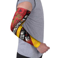 Personalised Niue ANZAC 1915-2026 Filmstrip Arm Sleeves Lest We Forget 25 April LT9 - Polynesian Pride