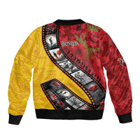 Personalised Niue ANZAC 1915-2026 Filmstrip Bomber Jacket Lest We Forget 25 April LT9 - Polynesian Pride