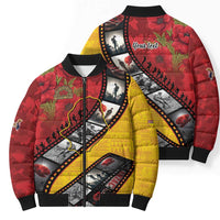 Personalised Niue ANZAC 1915-2026 Filmstrip Bomber Puffer Jacket Lest We Forget 25 April LT9 - Polynesian Pride