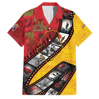 Personalised Niue ANZAC 1915-2026 Filmstrip Family Matching Off The Shoulder Long Sleeve Dress and Hawaiian Shirt Lest We Forget 25 April LT9 Dad's Shirt - Short Sleeve Gold - Polynesian Pride