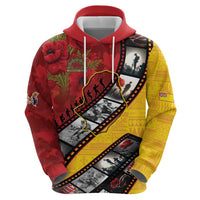 Personalised Niue ANZAC 1915-2026 Filmstrip Hoodie Lest We Forget 25 April LT9 - Polynesian Pride