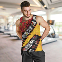 Personalised Niue ANZAC 1915-2026 Filmstrip Men Tank Top Lest We Forget 25 April LT9 Gold - Polynesian Pride