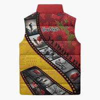 Personalised Niue ANZAC 1915-2026 Filmstrip Sleeveless Puffer Jacket Lest We Forget 25 April LT9 - Polynesian Pride