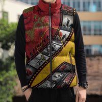 Personalised Niue ANZAC 1915-2026 Filmstrip Sleeveless Puffer Jacket Lest We Forget 25 April LT9 - Polynesian Pride