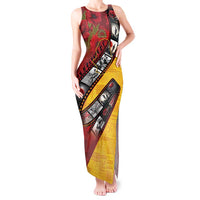 Personalised Niue ANZAC 1915-2026 Filmstrip Tank Maxi Dress Lest We Forget 25 April LT9 Women Gold - Polynesian Pride