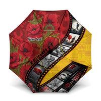 Personalised Niue ANZAC 1915-2026 Filmstrip Umbrella Lest We Forget 25 April LT9 One Size Folded 11.42 inch Opened Diameter 37.4 inch Gold - Polynesian Pride