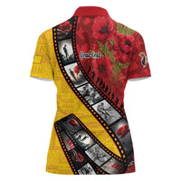 Personalised Niue ANZAC 1915-2026 Filmstrip Women Polo Shirt Lest We Forget 25 April