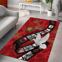 Personalised Tonga ANZAC 1915-2026 Filmstrip Area Rug Lest We Forget 25 April LT9 - Polynesian Pride