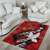 Personalised Tonga ANZAC 1915-2026 Filmstrip Area Rug Lest We Forget 25 April LT9 - Polynesian Pride