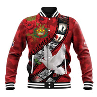 Personalised Tonga ANZAC 1915-2026 Filmstrip Baseball Jacket Lest We Forget 25 April LT9 Unisex Red - Polynesian Pride