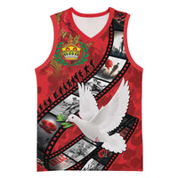 Personalised Tonga ANZAC 1915-2026 Filmstrip Basketball Jersey Lest We Forget 25 April LT9 Unisex Red - Polynesian Pride