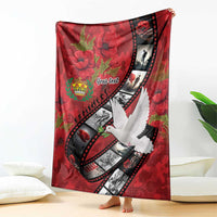 Personalised Tonga ANZAC 1915-2026 Filmstrip Blanket Lest We Forget 25 April LT9 - Polynesian Pride
