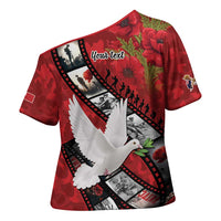Personalised Tonga ANZAC 1915-2026 Filmstrip Cross Shoulder Shirt Lest We Forget 25 April LT9 - Polynesian Pride