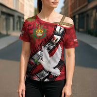 Personalised Tonga ANZAC 1915-2026 Filmstrip Cross Shoulder Shirt Lest We Forget 25 April LT9 - Polynesian Pride