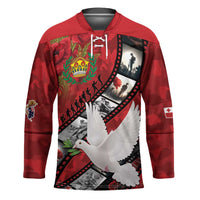 Personalised Tonga ANZAC 1915-2026 Filmstrip Hockey Jersey Lest We Forget 25 April LT9 Unisex Red - Polynesian Pride