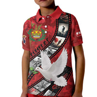 Personalised Tonga ANZAC 1915-2026 Filmstrip Kid Polo Shirt Lest We Forget 25 April LT9 Kid Red - Polynesian Pride