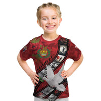 Personalised Tonga ANZAC 1915-2026 Filmstrip Kid T Shirt Lest We Forget 25 April LT9 Red - Polynesian Pride