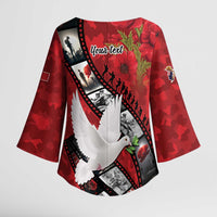 Personalised Tonga ANZAC 1915-2026 Filmstrip Kimono Sleeve Blouse Lest We Forget 25 April LT9 - Polynesian Pride