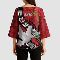 Personalised Tonga ANZAC 1915-2026 Filmstrip Kimono Sleeve Blouse Lest We Forget 25 April LT9 - Polynesian Pride