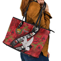 Personalised Tonga ANZAC 1915-2026 Filmstrip Leather Tote Bag Lest We Forget 25 April LT9 - Polynesian Pride