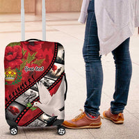 Personalised Tonga ANZAC 1915-2026 Filmstrip Luggage Cover Lest We Forget 25 April LT9 Red - Polynesian Pride