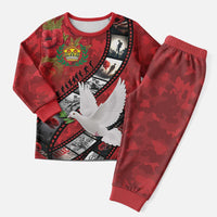 Personalised Tonga ANZAC 1915-2026 Filmstrip Pajama Set Lest We Forget 25 April LT9 Men Red - Polynesian Pride