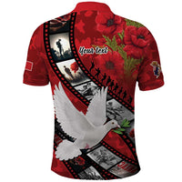 Personalised Tonga ANZAC 1915-2026 Filmstrip Polo Shirt Lest We Forget 25 April LT9 - Polynesian Pride