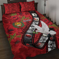 Personalised Tonga ANZAC 1915-2026 Filmstrip Quilt Bed Set Lest We Forget 25 April LT9 Red - Polynesian Pride