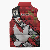 Personalised Tonga ANZAC 1915-2026 Filmstrip Sleeveless Puffer Jacket Lest We Forget 25 April LT9 - Polynesian Pride