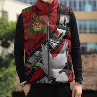 Personalised Tonga ANZAC 1915-2026 Filmstrip Sleeveless Puffer Jacket Lest We Forget 25 April LT9 - Polynesian Pride