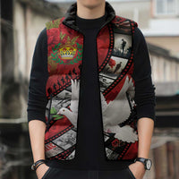 Personalised Tonga ANZAC 1915-2026 Filmstrip Sleeveless Puffer Jacket Lest We Forget 25 April LT9 - Polynesian Pride