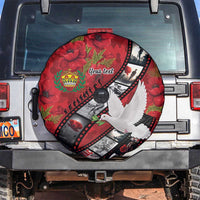 Personalised Tonga ANZAC 1915-2026 Filmstrip Spare Tire Cover Lest We Forget 25 April LT9 Red - Polynesian Pride