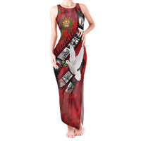 Personalised Tonga ANZAC 1915-2026 Filmstrip Tank Maxi Dress Lest We Forget 25 April LT9 Women Red - Polynesian Pride