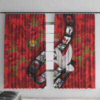 Personalised Tonga ANZAC 1915-2026 Filmstrip Window Curtain Lest We Forget 25 April LT9 With Hooks Red - Polynesian Pride