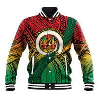 Personalised Vanuatu Yumi 44th Indipendens Dei Baseball Jacket Vanuatuan Broad Tusk with Polynesian Tribal LT9 Unisex Reggae - Polynesian Pride