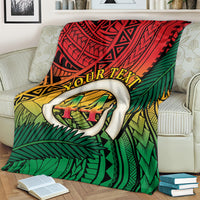 Personalised Vanuatu Yumi 44th Indipendens Dei Blanket Vanuatuan Broad Tusk with Polynesian Tribal LT9 - Polynesian Pride