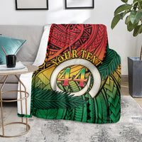 Personalised Vanuatu Yumi 44th Indipendens Dei Blanket Vanuatuan Broad Tusk with Polynesian Tribal LT9 - Polynesian Pride