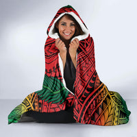 Personalised Vanuatu Yumi 44th Indipendens Dei Hooded Blanket Vanuatuan Broad Tusk with Polynesian Tribal LT9 - Polynesian Pride