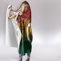 Personalised Vanuatu Yumi 44th Indipendens Dei Hooded Blanket Vanuatuan Broad Tusk with Polynesian Tribal LT9 - Polynesian Pride