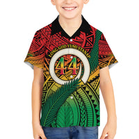 Personalised Vanuatu Yumi 44th Indipendens Dei Kid Hawaiian Shirt Vanuatuan Broad Tusk with Polynesian Tribal