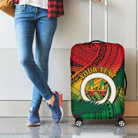 Personalised Vanuatu Yumi 44th Indipendens Dei Luggage Cover Vanuatuan Broad Tusk with Polynesian Tribal