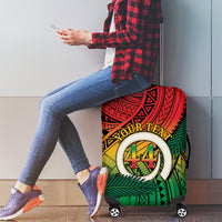 Personalised Vanuatu Yumi 44th Indipendens Dei Luggage Cover Vanuatuan Broad Tusk with Polynesian Tribal