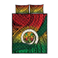 Personalised Vanuatu Yumi 44th Indipendens Dei Quilt Bed Set Vanuatuan Broad Tusk with Polynesian Tribal LT9 - Polynesian Pride