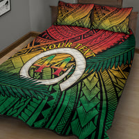Personalised Vanuatu Yumi 44th Indipendens Dei Quilt Bed Set Vanuatuan Broad Tusk with Polynesian Tribal LT9 - Polynesian Pride